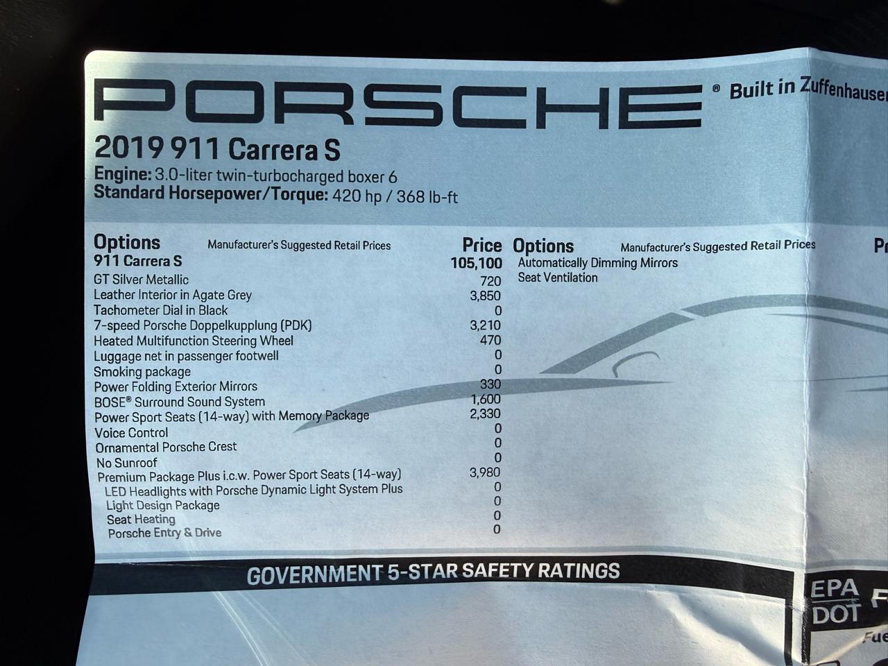 Porsche 911 Carrera S Coupe 2019