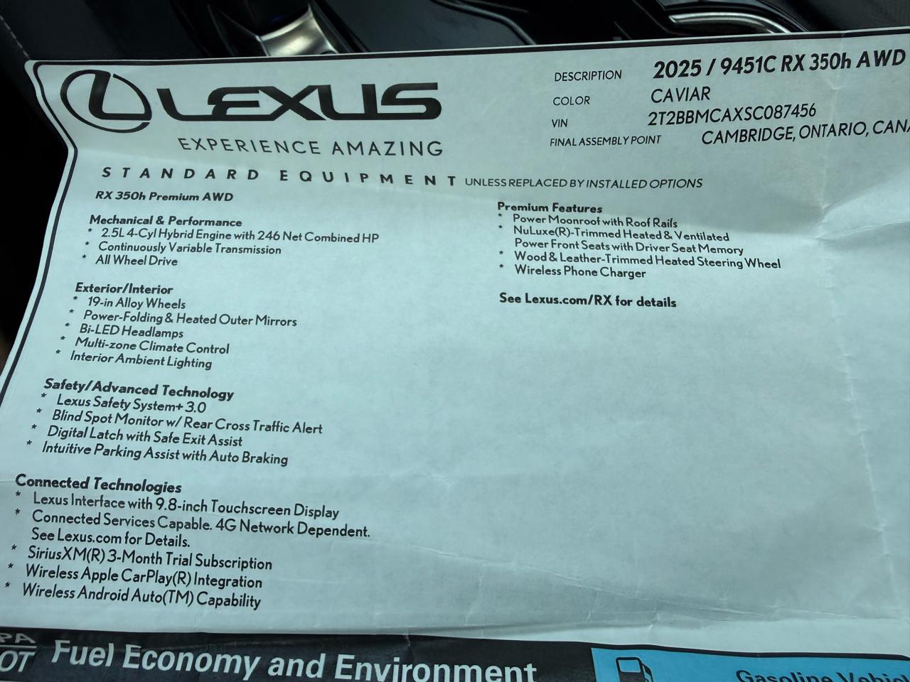 Lexus RX 350h AWD 2025