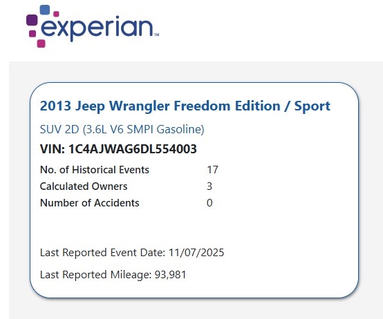 Jeep Wrangler Sport 4WD 2013
