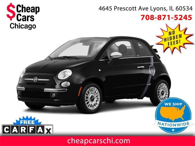 Black 2015 FIAT 500 Convertible Front-Wheel Drive Automatic