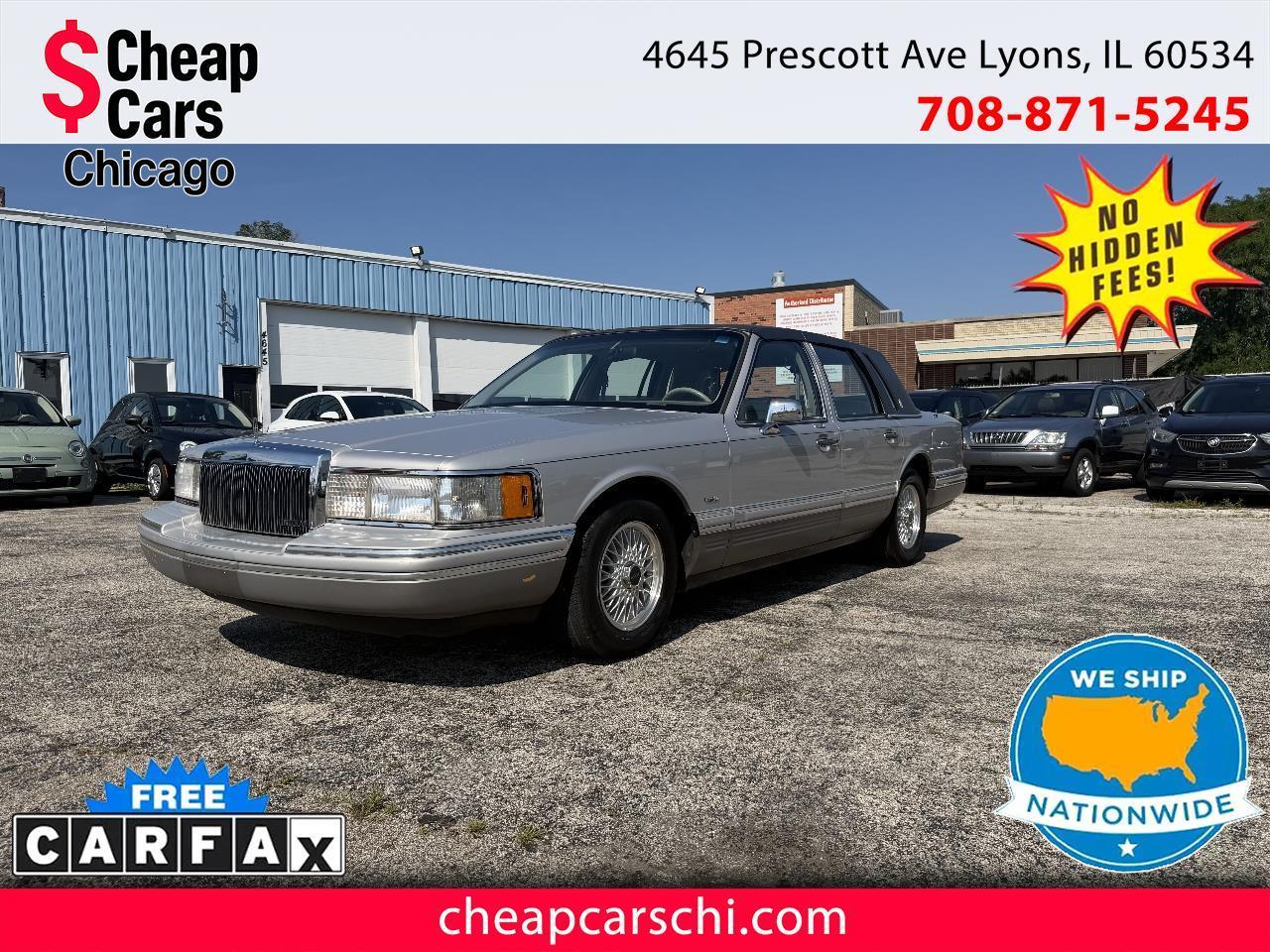 Silver 1991 Lincoln Town Car Sedan Rear-Wheel Drive Automatic