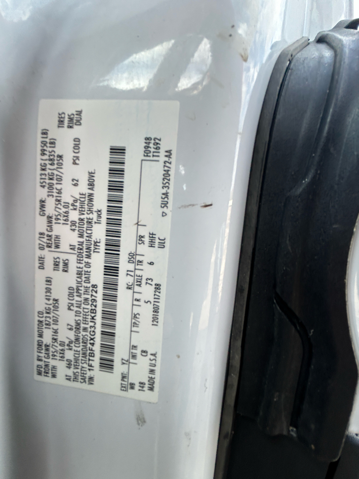 Ford Transit Van T-350 HD 148" EL Hi Rf 9950 GVWR Sliding RH Dr DRW 2018 Ford Transit Van T-350 HD 148" EL Hi Rf 9950 GVWR Sliding RH Dr DRW 2018