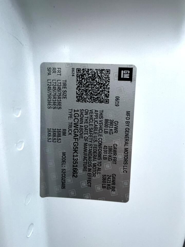 Chevrolet Express Cargo Van RWD 2500 135" 2019