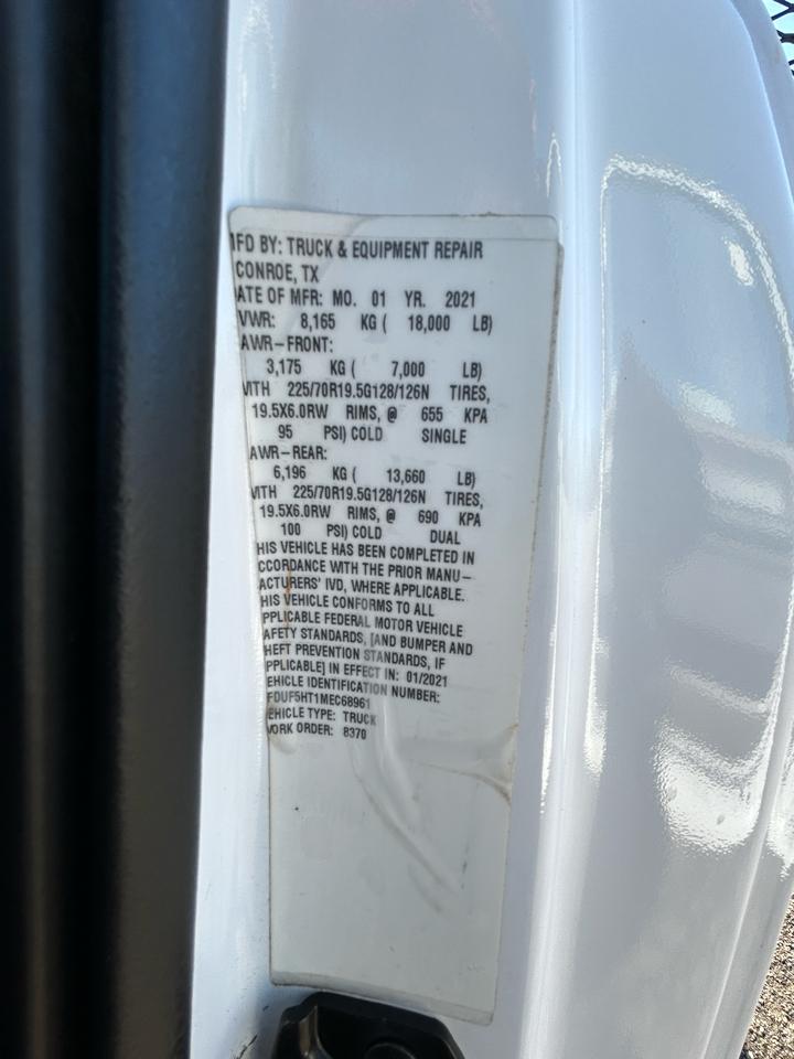 Ford Super Duty F-550 DRW XL 4WD Reg Cab 145" WB 60" CA 2021