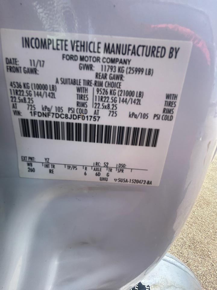 Ford Super Duty F-750 Straight Frame Reg Cab 2018