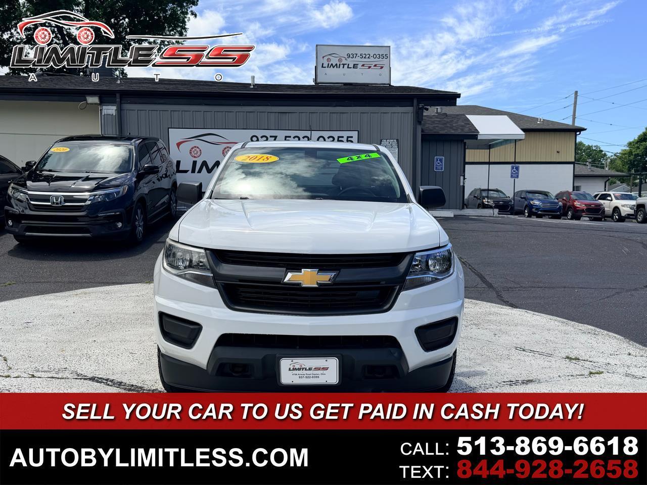 White 2018 Chevrolet Colorado Work Truck Extended Cab LB 4WD Pickup Truck Four-Wheel Drive Automatic