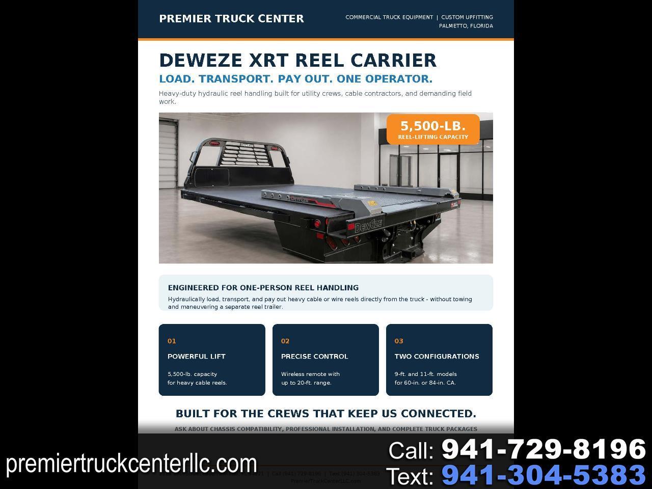 2026 DewEze XRT 9' & 11' Reel Carrier Beds Available