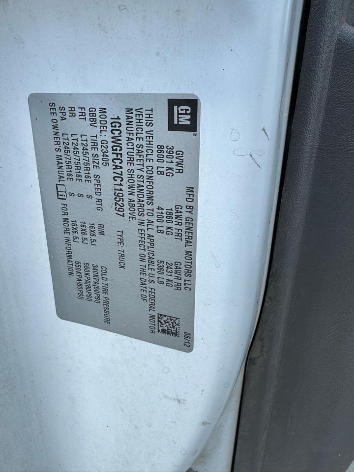 Chevrolet Express 2500 Cargo 2012