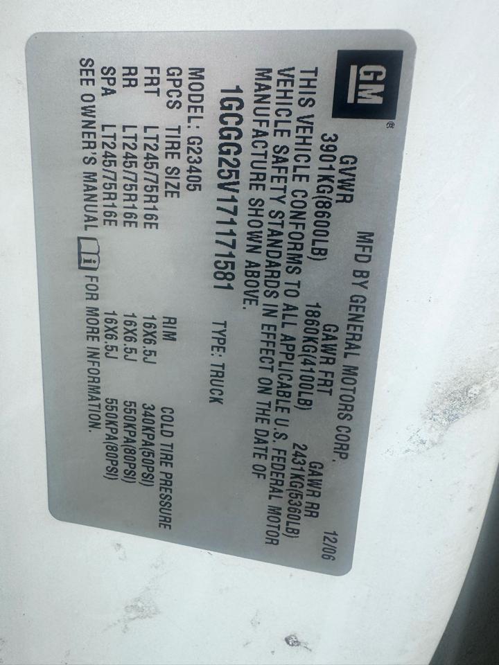 Chevrolet Express 2500 Cargo 2007