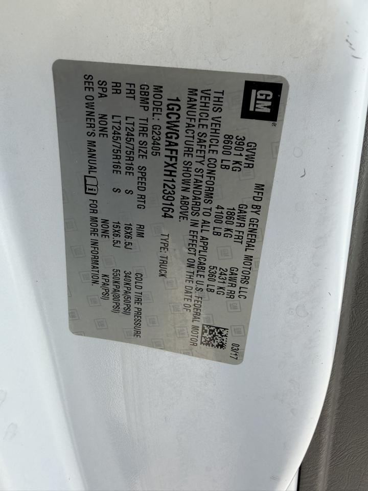 Chevrolet Express 2500 Cargo 2017