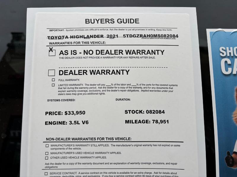 Toyota Highlander XLE FWD V6 2021