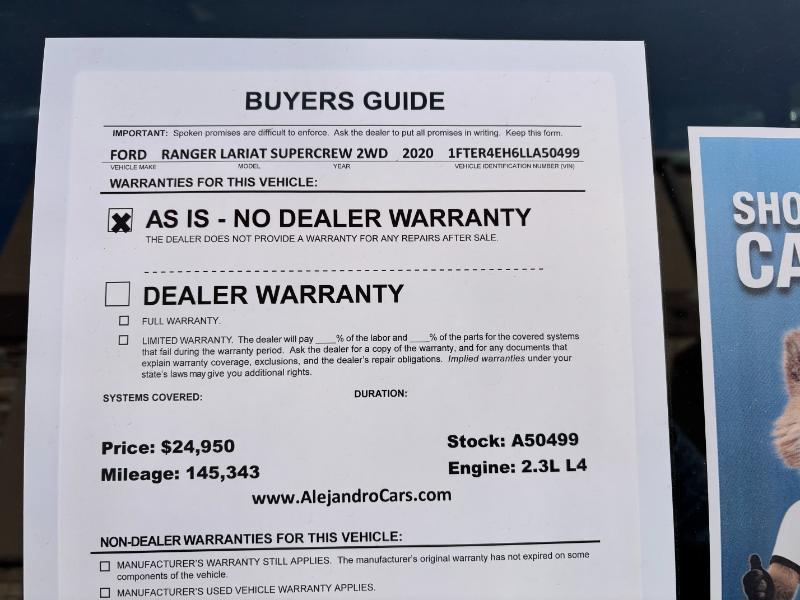 Ford Ranger Lariat SuperCrew 2WD 2020