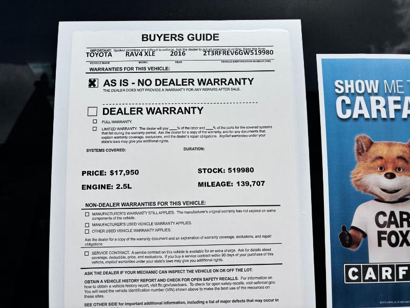 Toyota RAV4 XLE AWD 2016
