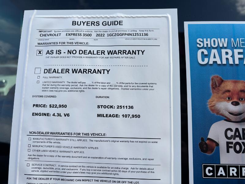 Chevrolet Express 3500 Cargo 2022