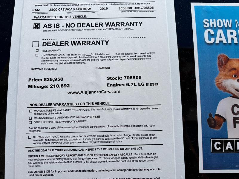 RAM 3500 Tradesman Crew Cab 4WD DRW 2019