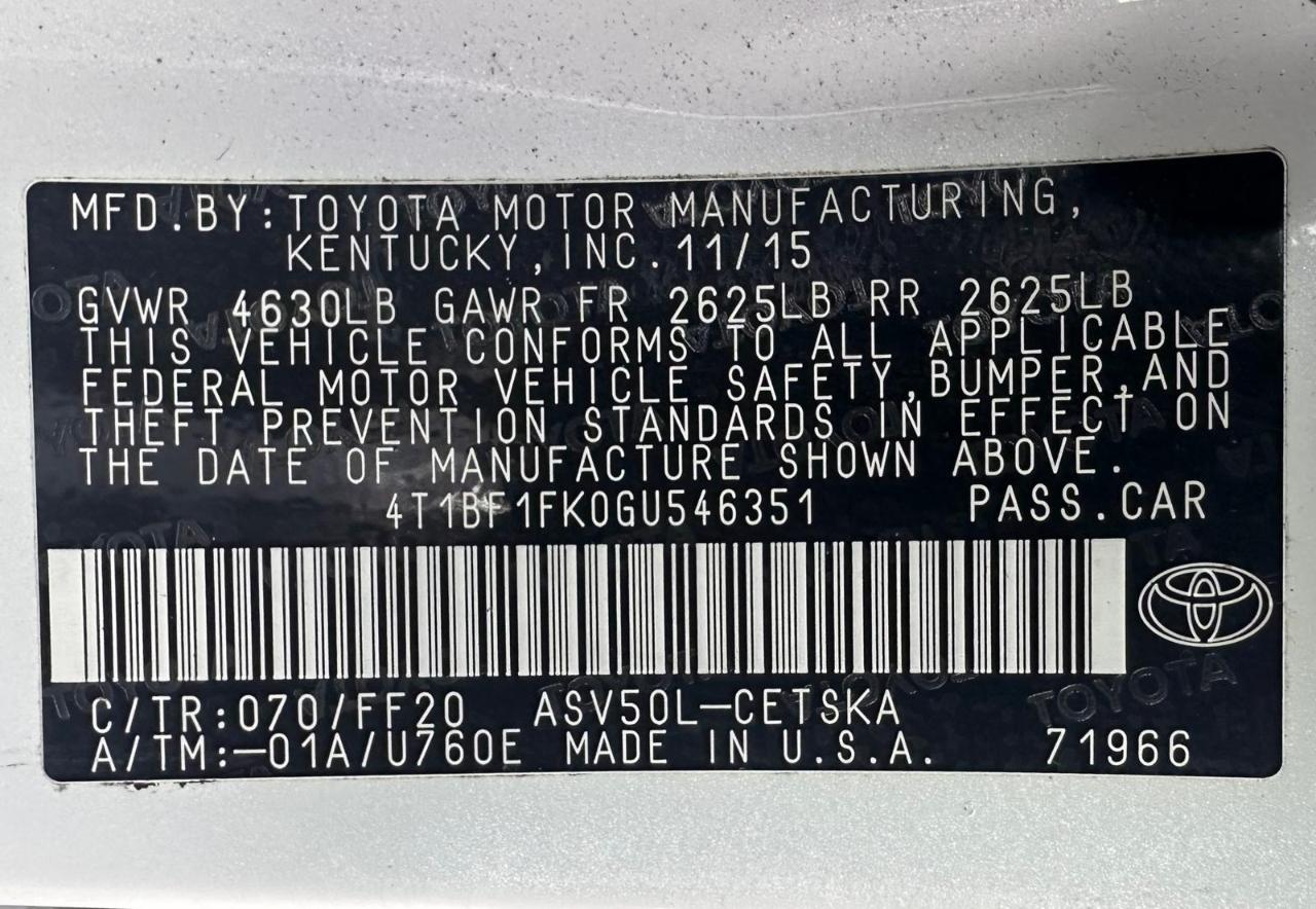 Toyota Camry SE 2016
