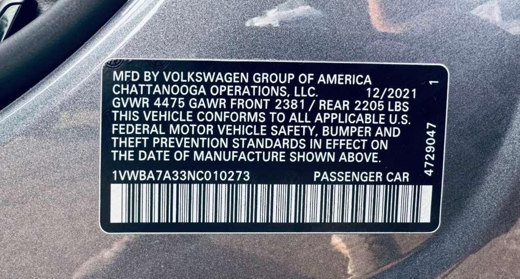 Volkswagen Passat Limited Edition 4D Sedan 2022