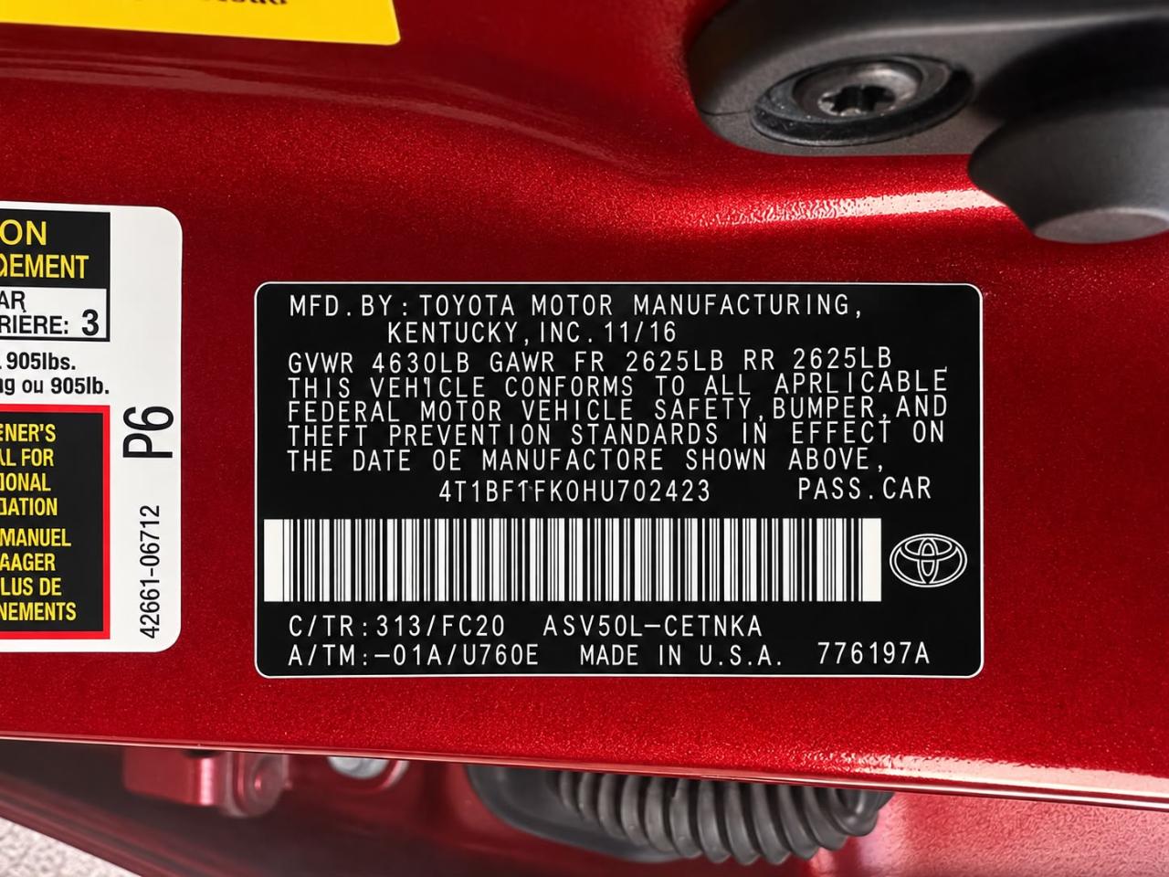 Toyota Camry SE 2017