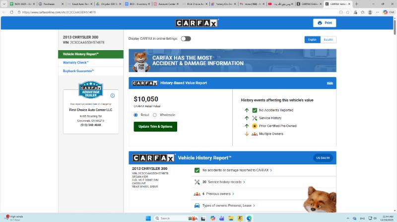 Chrysler 300 RWD 2013