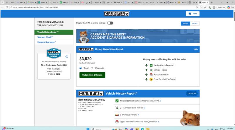 Nissan Murano SL AWD 2010