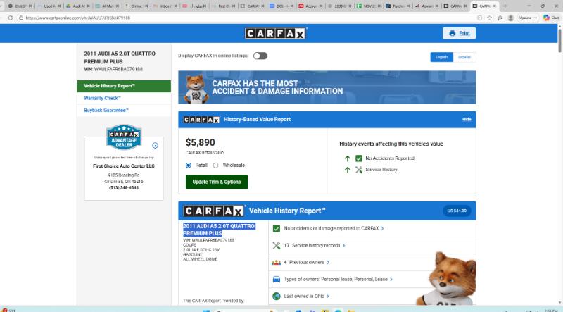 Audi A5 Coupe 2.0T quattro Tiptronic 2011