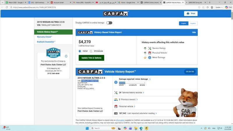 Nissan Altima 2.5 S 2010