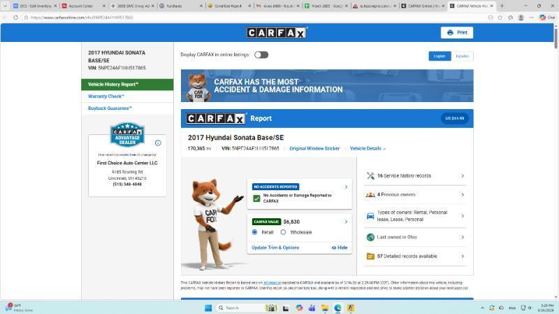 Hyundai Sonata SE 2017