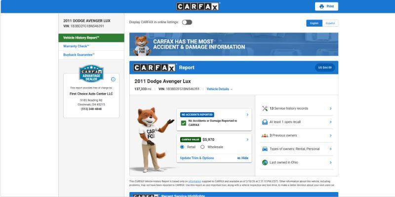 Dodge Avenger Lux 2011