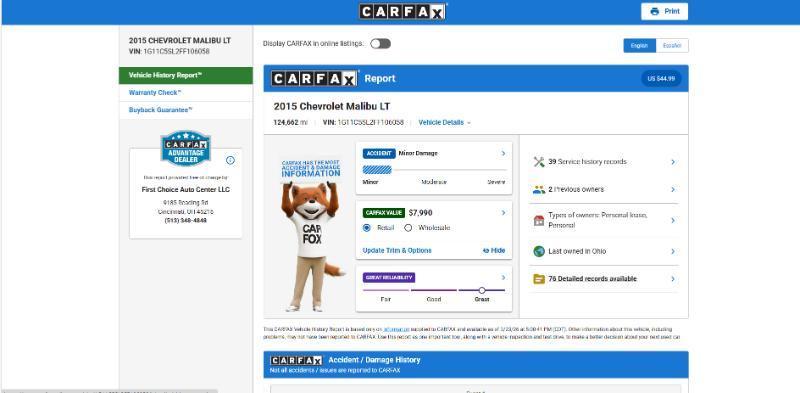 Chevrolet Malibu 1LT 2015