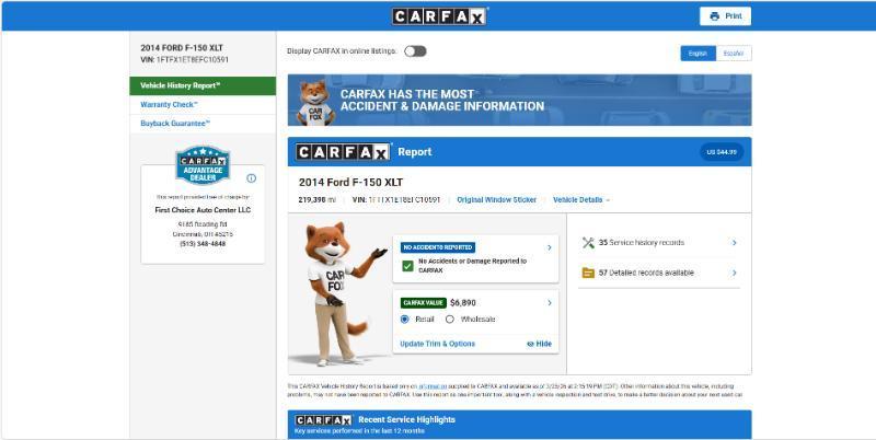 Ford F-150 XLT SuperCab 6.5-ft. Bed 4WD 2014