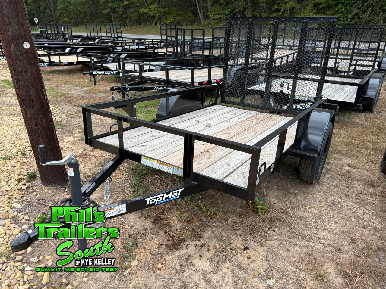 2025 Top Hat Utility 5x8' Open Single Axle Utility w/ Gate/Ramp