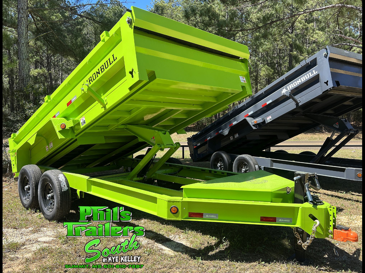2025 Iron Bull DWB8314072 83X14 BRIGHT GREEN DUMP TRAILER-14K -2' SIDES