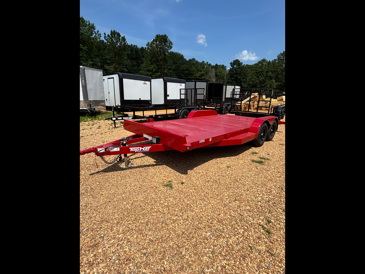 2025 Top Hat 7K CAR HAULER 83x18 Steel Deck Car Hauler-Slide in Ramps