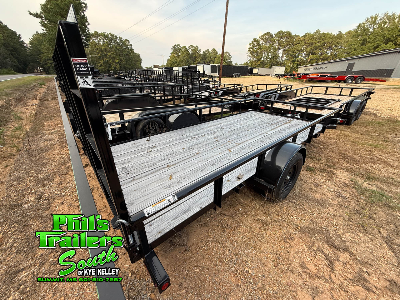 2025 Top Hat Utility 14'x77" Single Axle Open Utility w/ Gate