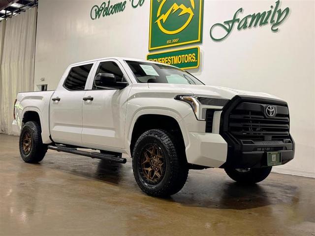 White 2024 Toyota Tundra SR CrewMax Cab 4WD Pickup Truck Four-Wheel Drive Automatic
