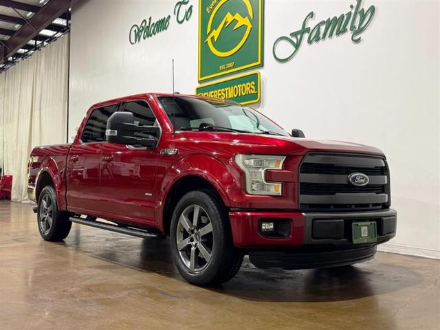 Red 2015 Ford F-150 Lariat SuperCrew Pickup Truck 4X2 Automatic
