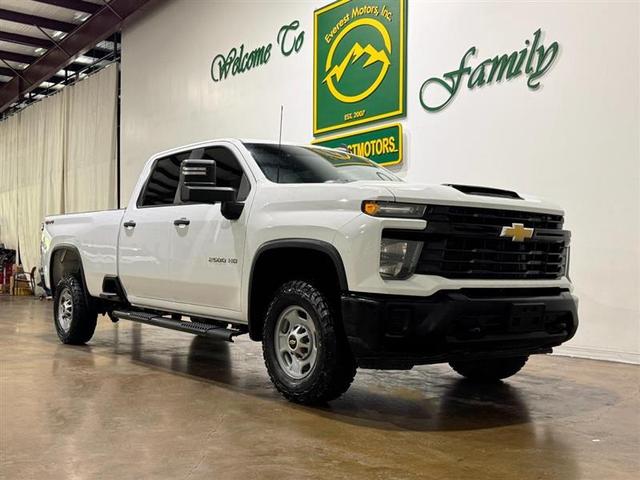 White 2024 Chevrolet Silverado 2500HD Work Truck Crew Cab LB 4WD Pickup Truck Four-Wheel Drive Automatic