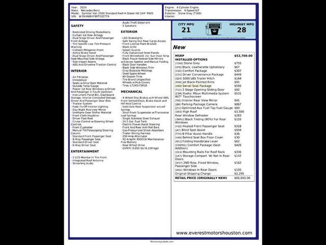 Gray 2024 Mercedes-Benz Sprinter Van Automatic