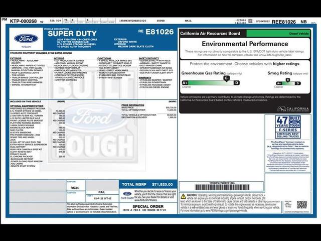White 2024 Ford F-350 Super Duty Chassis Pickup Truck Four-Wheel Drive Automatic