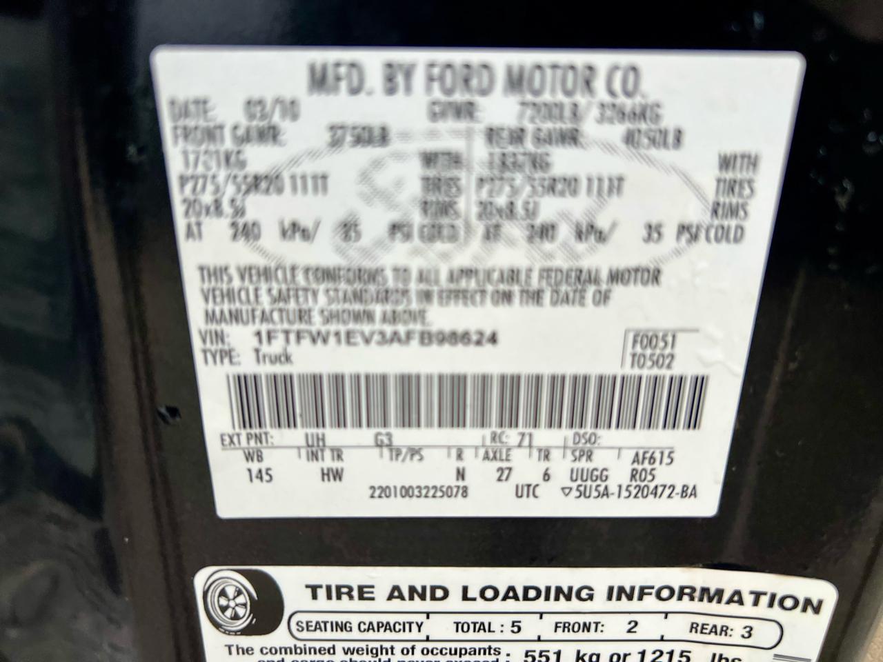 Ford F-150 4WD SuperCrew 145" Lariat 2010