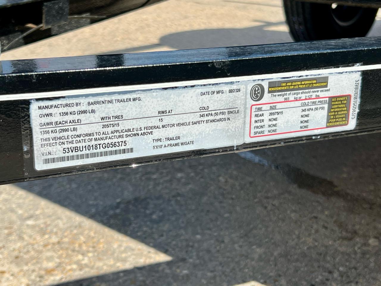 Trailer ATV Single Single axle 2026