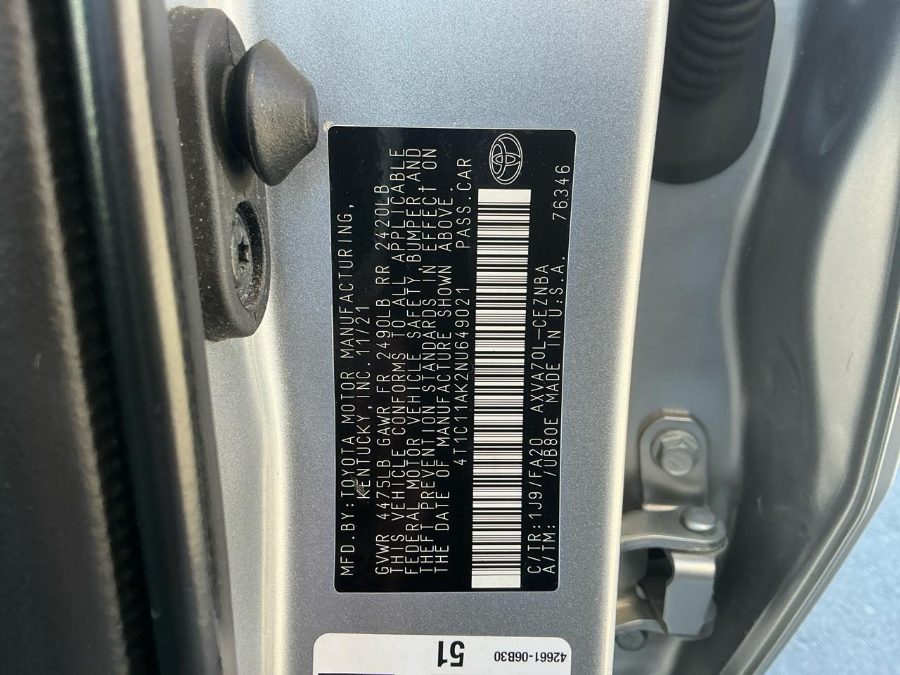 Toyota Camry LE 2022