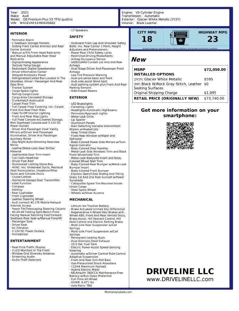 Audi Q8 Premium Plus 55 TFSI quattro 2021