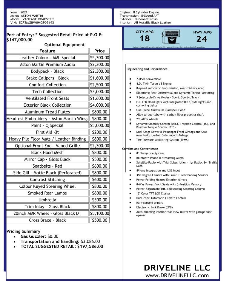 Aston Martin Vantage Roadster 2021