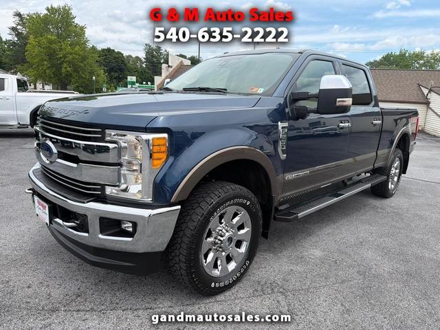 Blue 2017 Ford F-250 Super Duty Pickup Truck Four-Wheel Drive Automatic