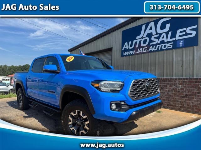 Blue 2020 Toyota Tacoma TRD Off Road Double Cab 4WD Pickup Truck Four-Wheel Drive Automatic