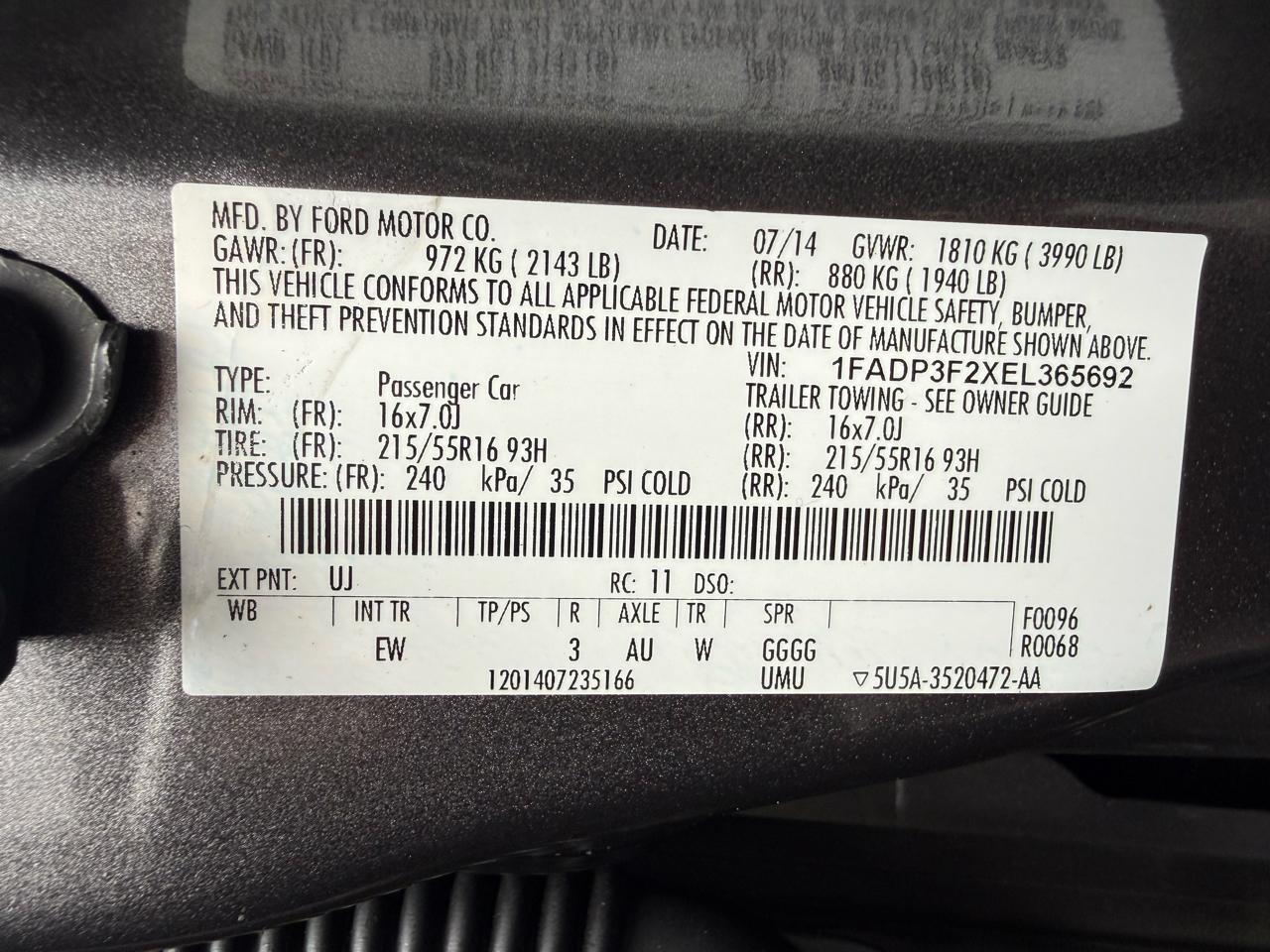 Ford Focus SE Sedan 2014