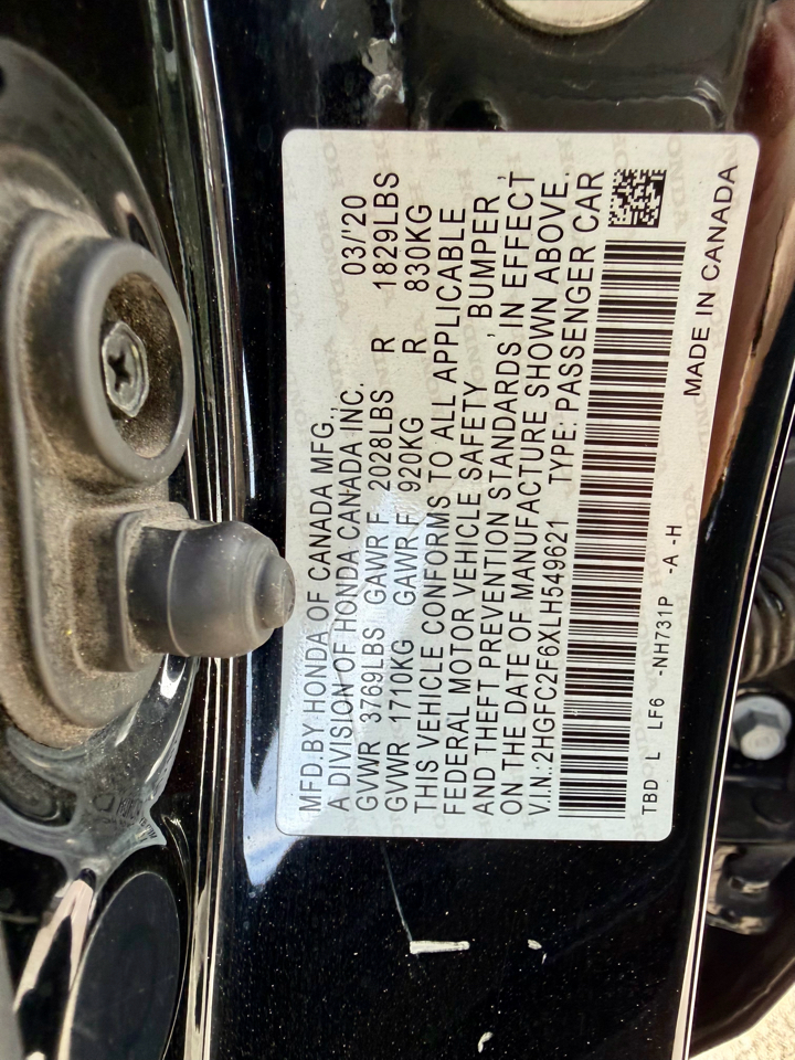 Honda Civic LX Honda Sensing Sedan CVT 2020