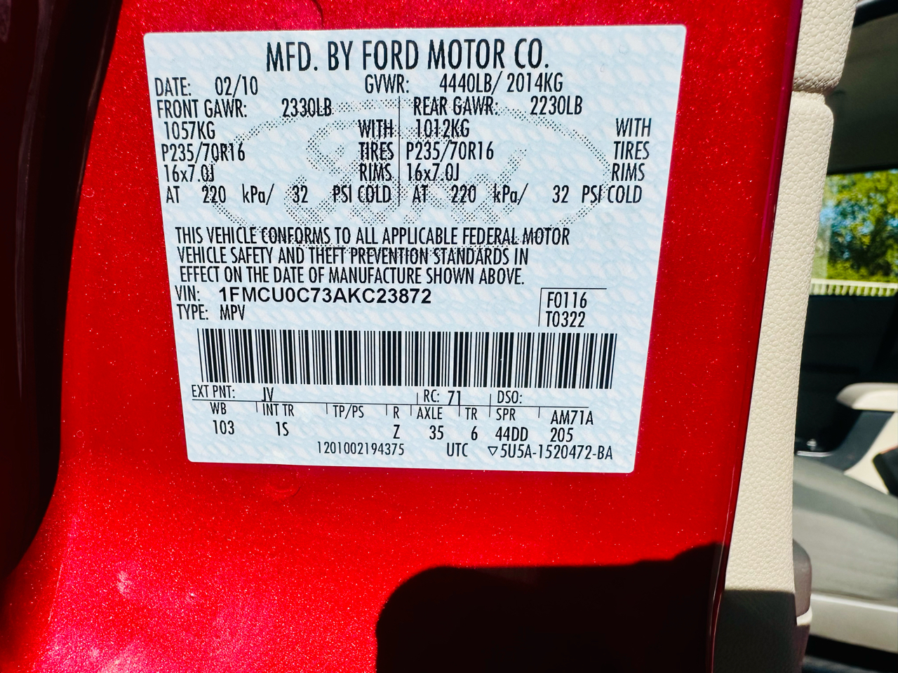 Ford Escape XLS FWD 2010