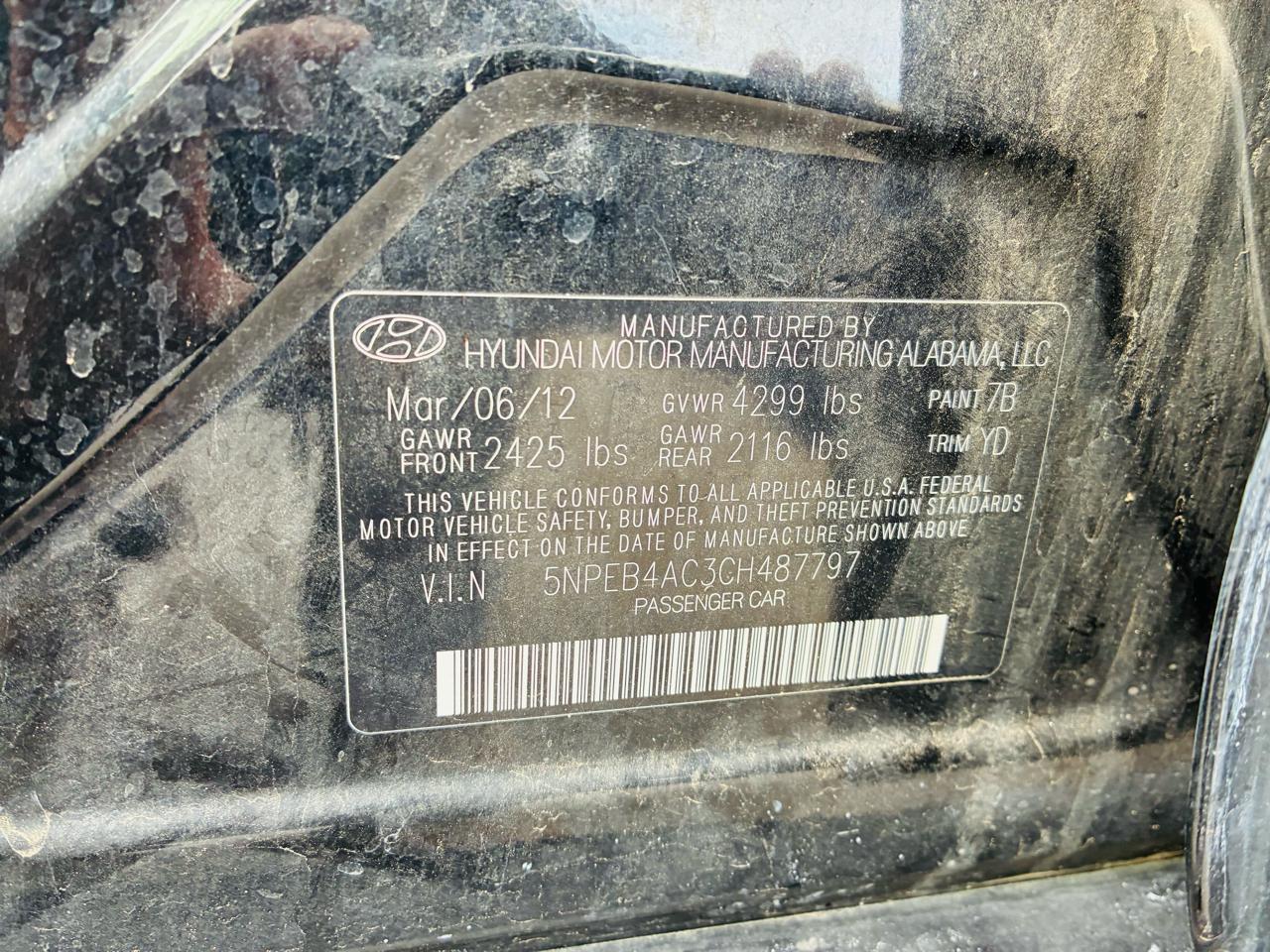 Hyundai Sonata GLS Leather 2012